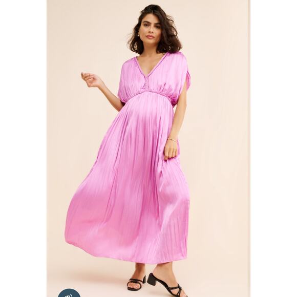 HATCH Maternity Winslet Pleated Maxi Dress - Picture 1 of 6